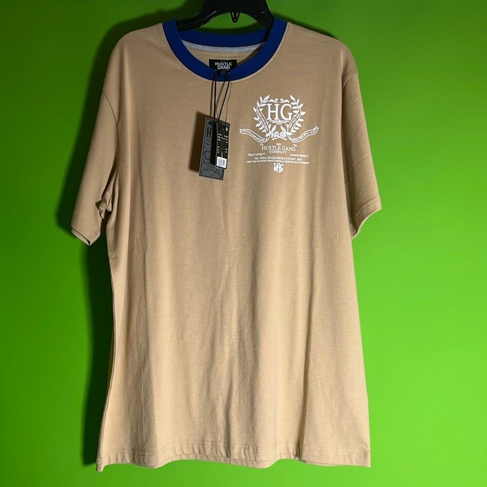 Hustle Gang HG 1st Heat Knit T-Shirt in Latte Brown Size L